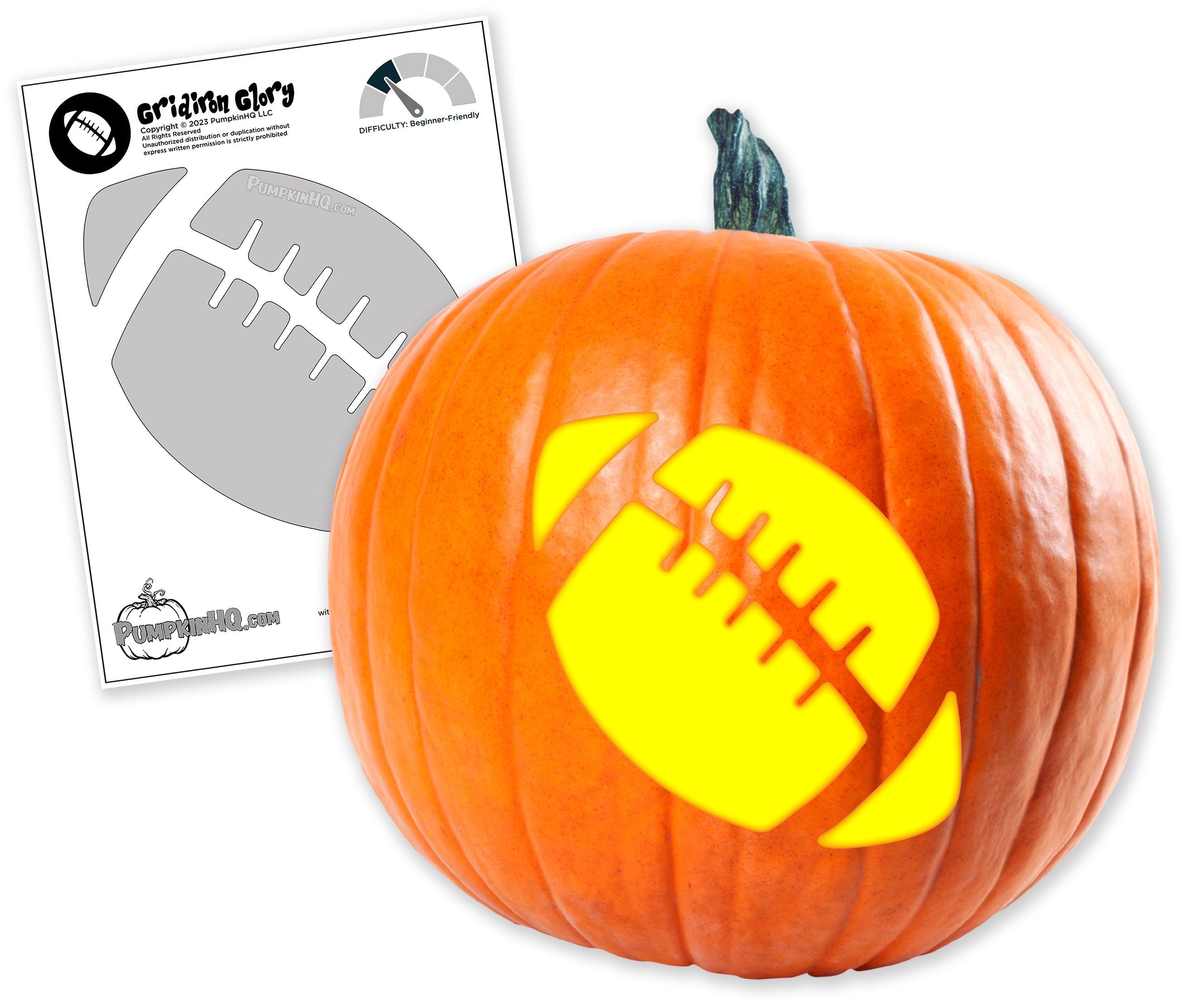 Football pumpkin carving stencil