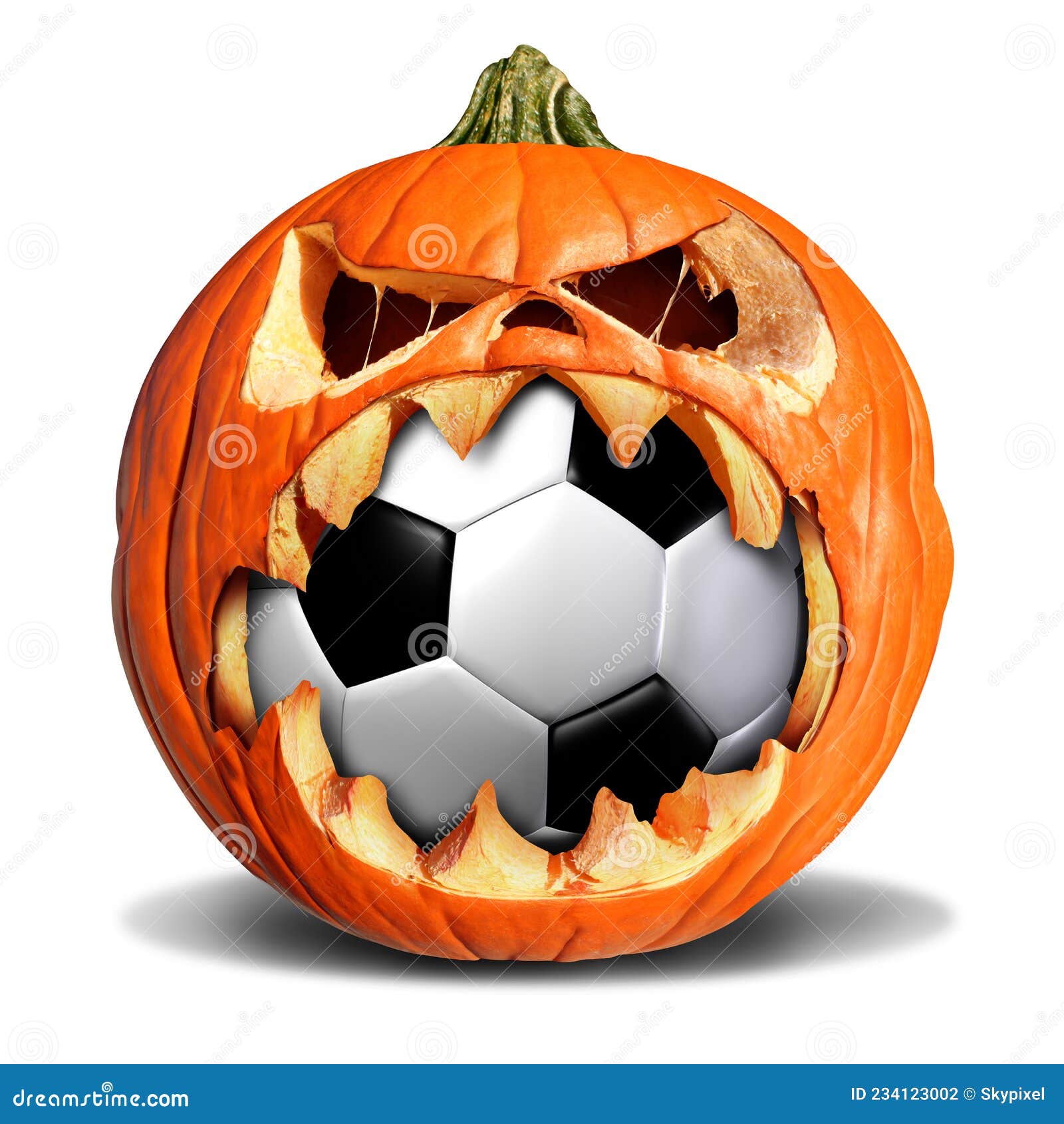 Soccer ball pumpkin stock photos