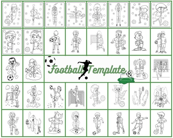 Football coloring pages for kids adults fall coloring pages soccer activity bundle coloring book pdf editable templates