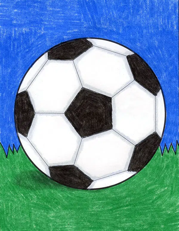 Easy how to draw a soccer ball tutorial and soccer ball tutorial