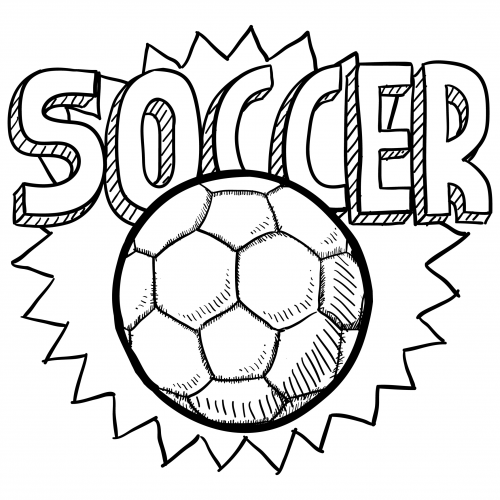 Soccer ball coloring page for kids