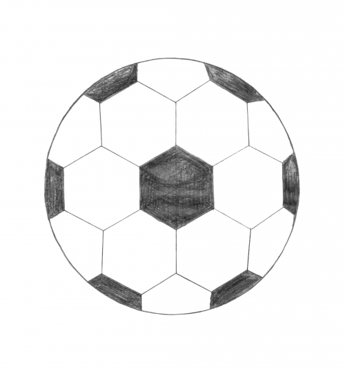 Soccer ball coloring page and icon
