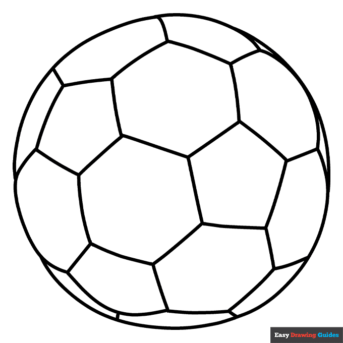 Cartoon soccer ball coloring page easy drawing guides