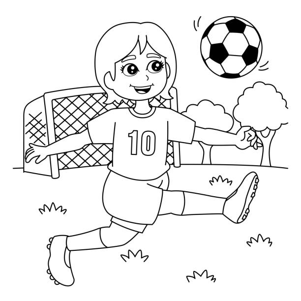 Soccer ball coloring page stock illustrations royalty