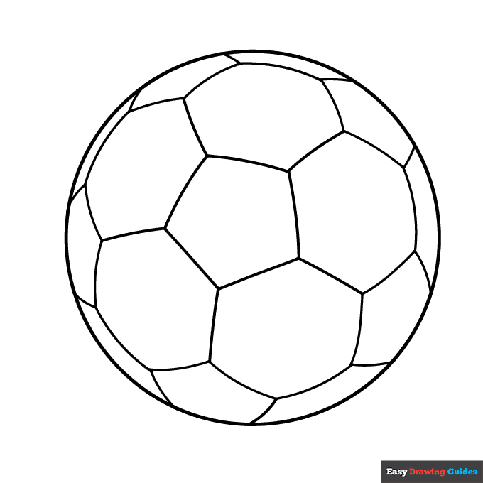 Soccer ball coloring page easy drawing guides