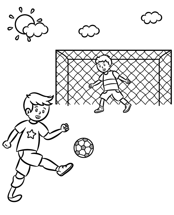 Disability football coloring page