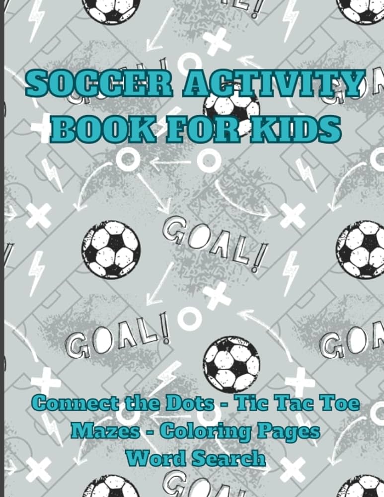 Soccer activity book for kids coloring pages mazes word search puzzles and more ages and up thomas elizabeth books