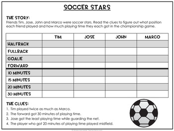 Sports logic puzzles by teacher gems tpt