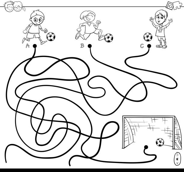 Maze soccer stock illustrations royalty