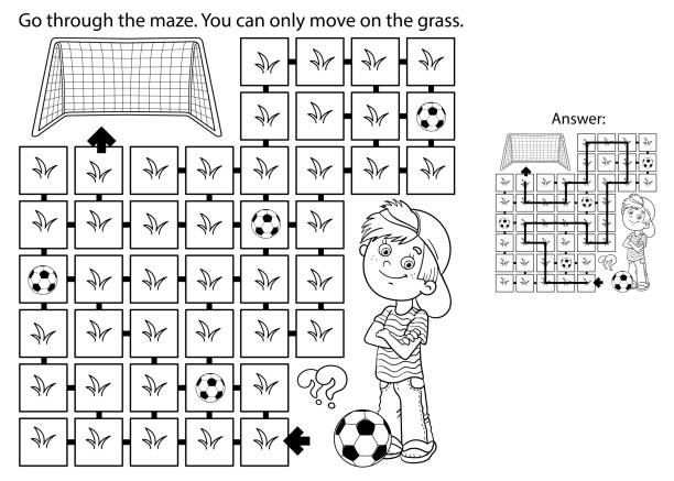 Maze soccer stock illustrations royalty