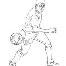 Pelã playing soccer coloring pages