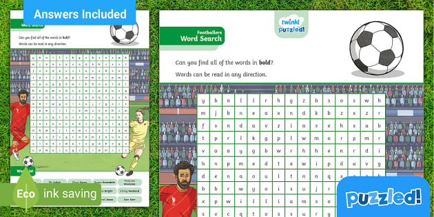 Footballers word search