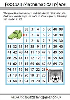 Soccer puzzle sheets