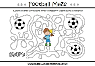 Soccer puzzle sheets