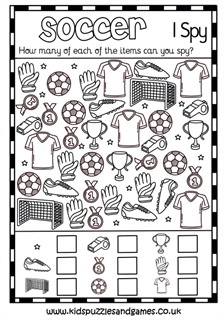 Soccer puzzle sheets