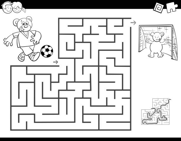 Maze soccer stock illustrations royalty