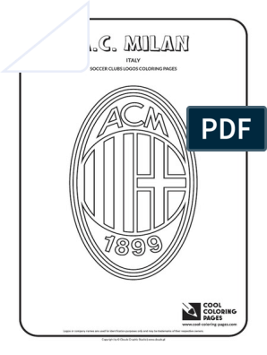 Cool coloring pages soccer clubs logos ac milan pdf