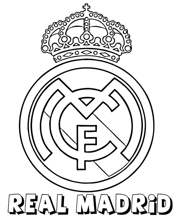 Real madrid original logo coloring page