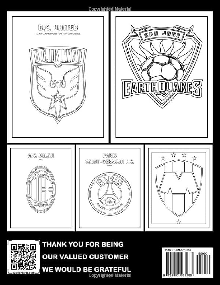 Soccer clubs logos coloring book perfect gifts for all soccer fans to color and relieve stress with logo illustrations