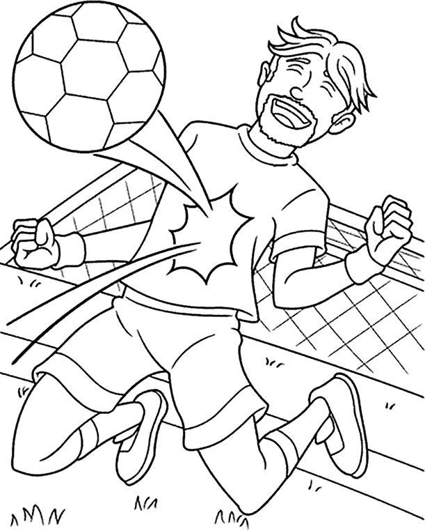 Soccer player coloring page