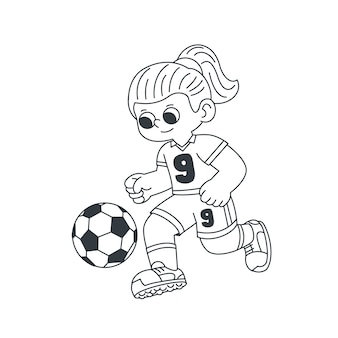 Soccer coloring pages vectors illustrations for free download