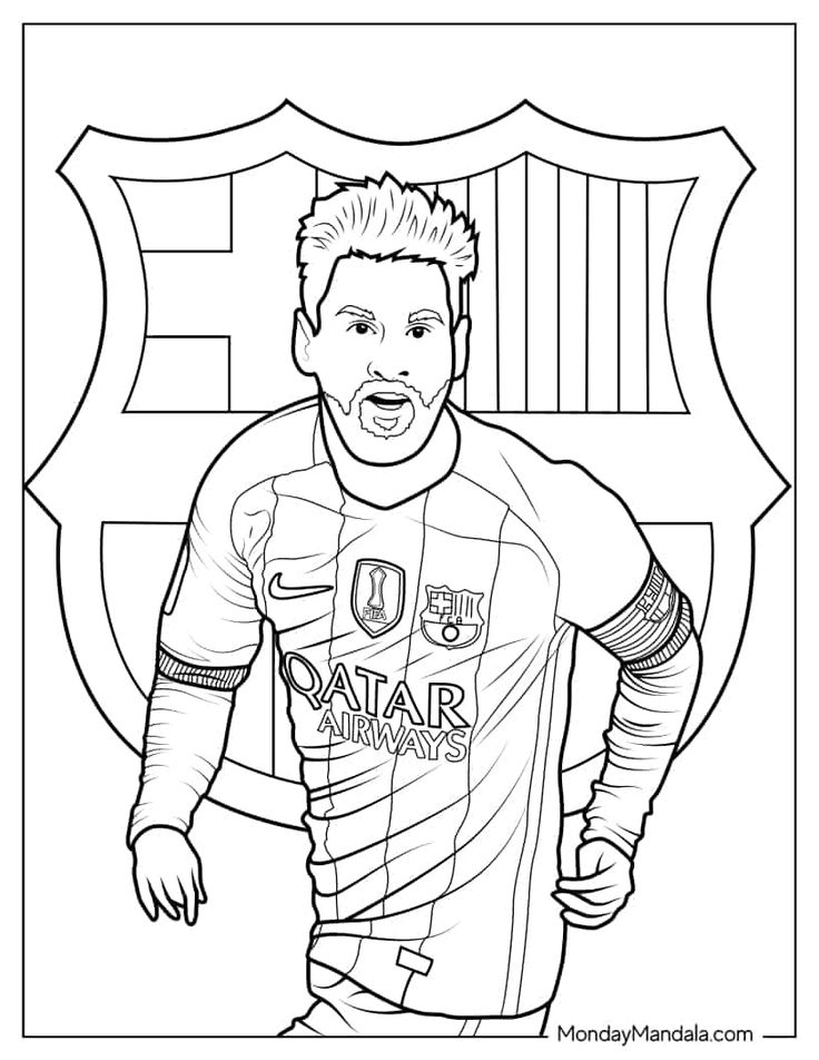 Lionel messi coloring pages free pdf printables messi lionel messi football coloring pages