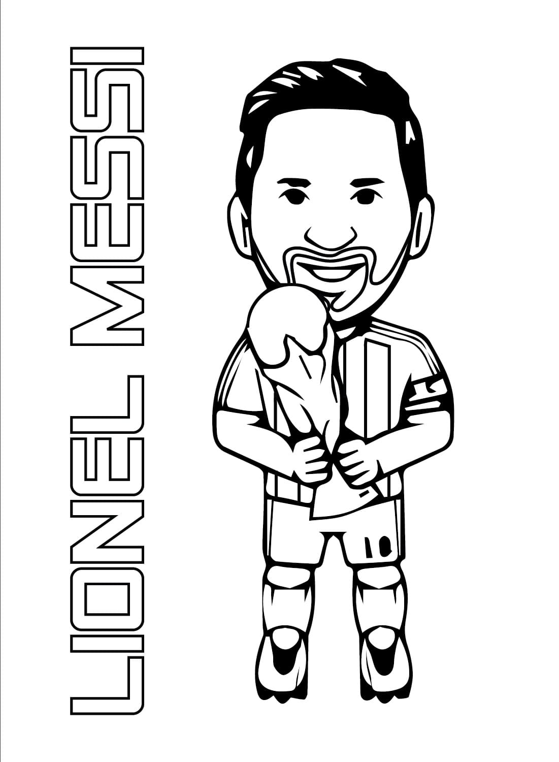 Little lionel messi coloring page