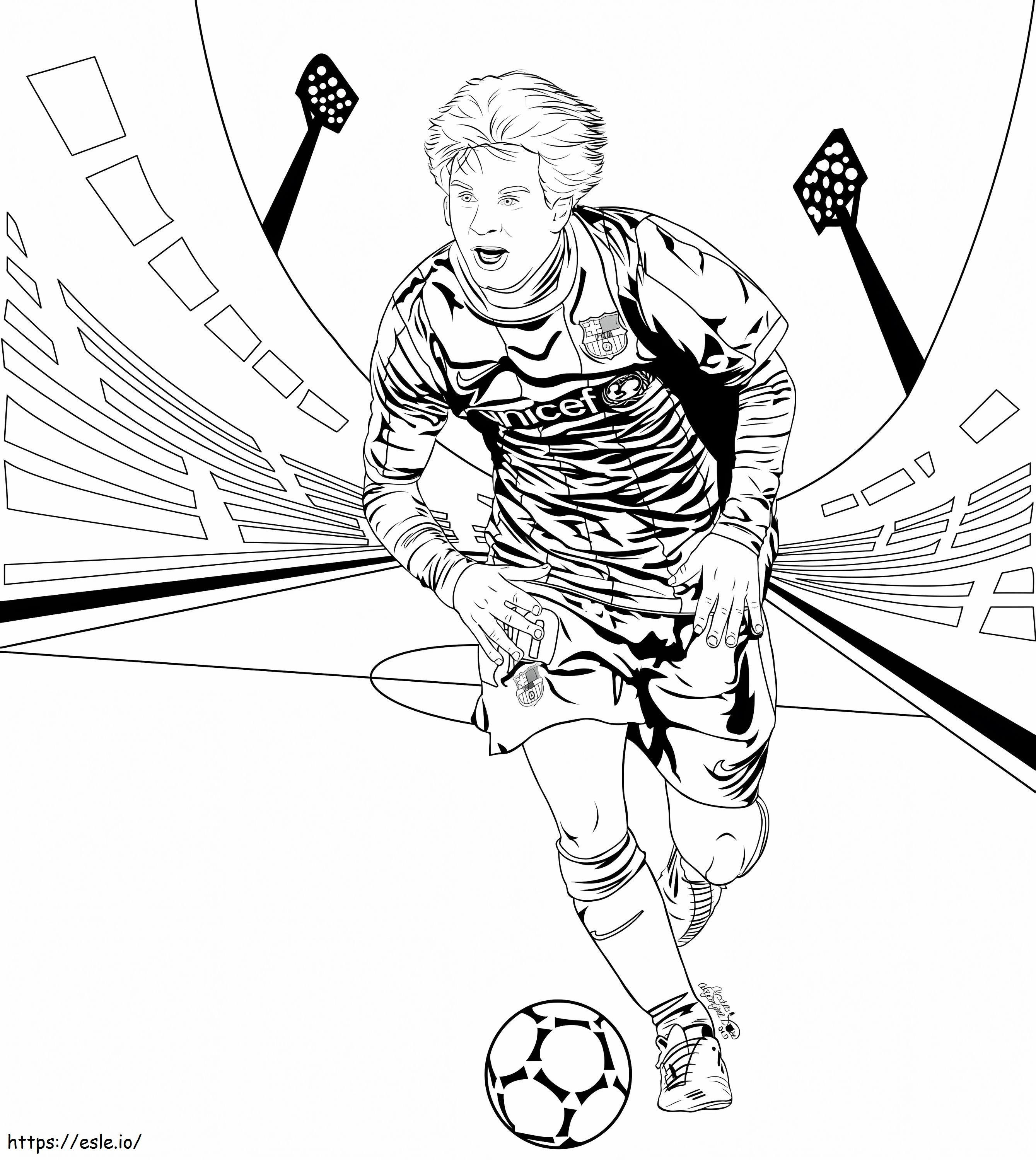 Lnel messi playing soccer coloring page