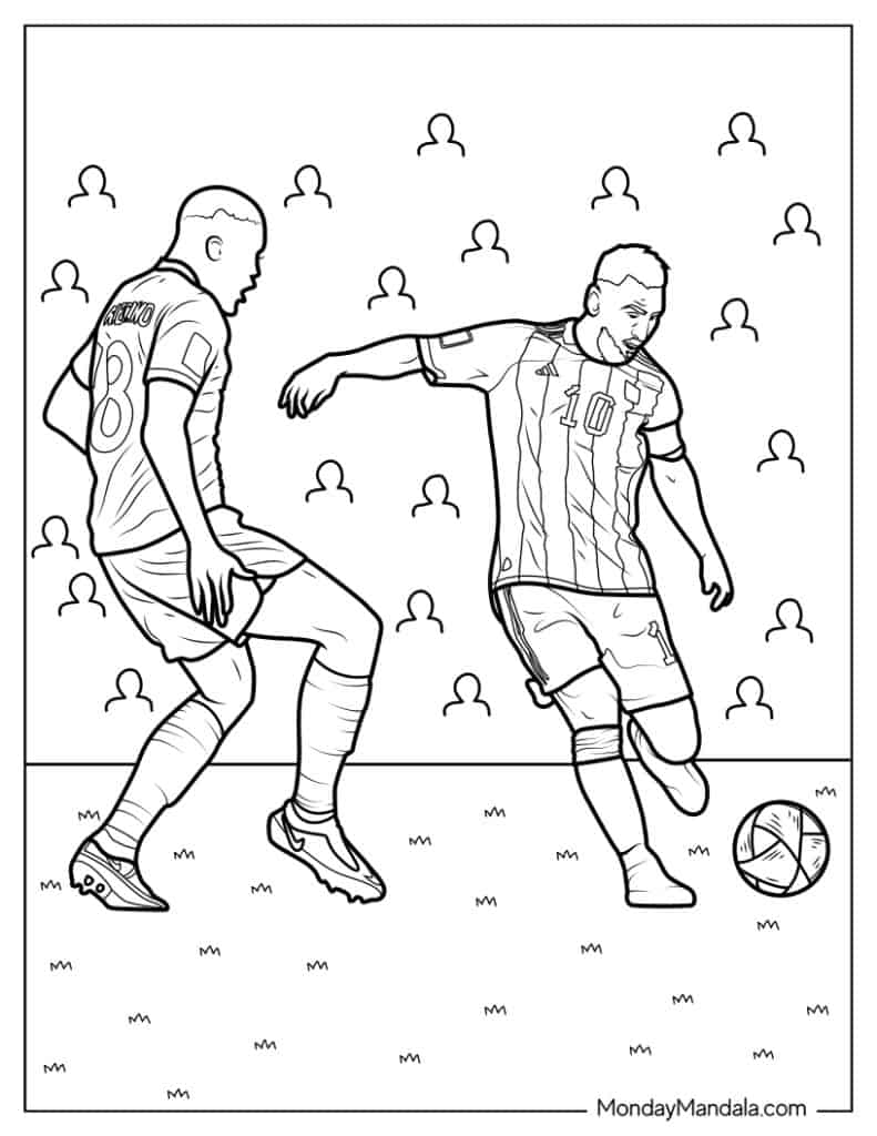 Lionel messi coloring pages free pdf printables