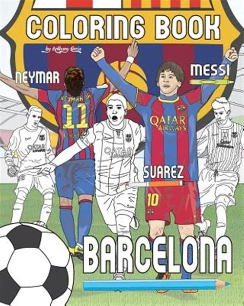 Messi neymar suarez and fc barcelona soccer futbol coloring book for ad