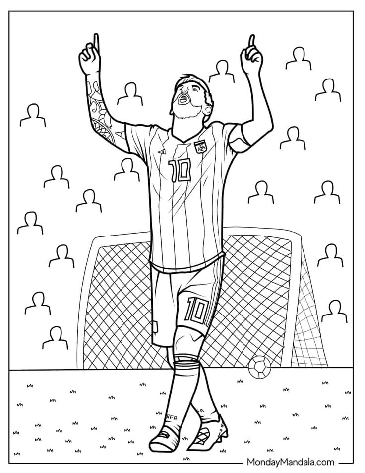 Lionel messi coloring pages free pdf printables coloring pages scrapbook cover sports coloring pages