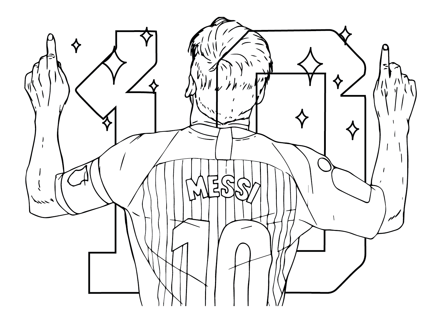 Messi for kids coloring page