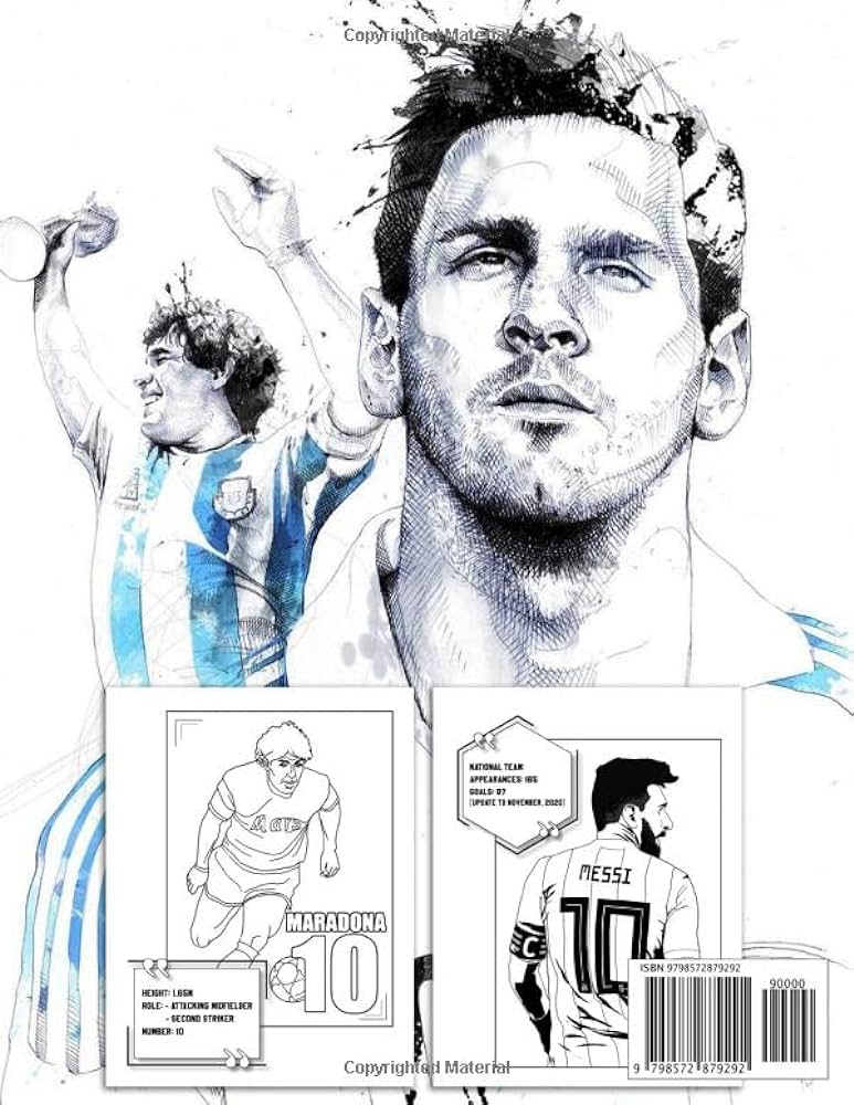 Maradona and messi coloring book who is the best argentine wizard of all time