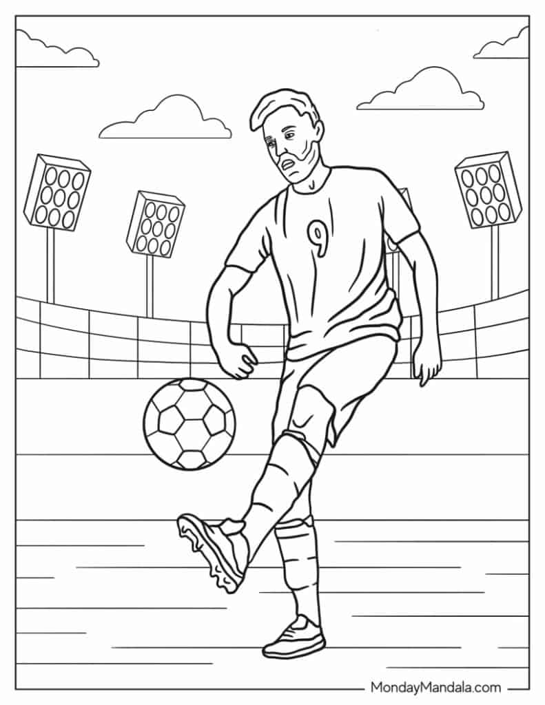 Soccer coloring pages free pdf printables