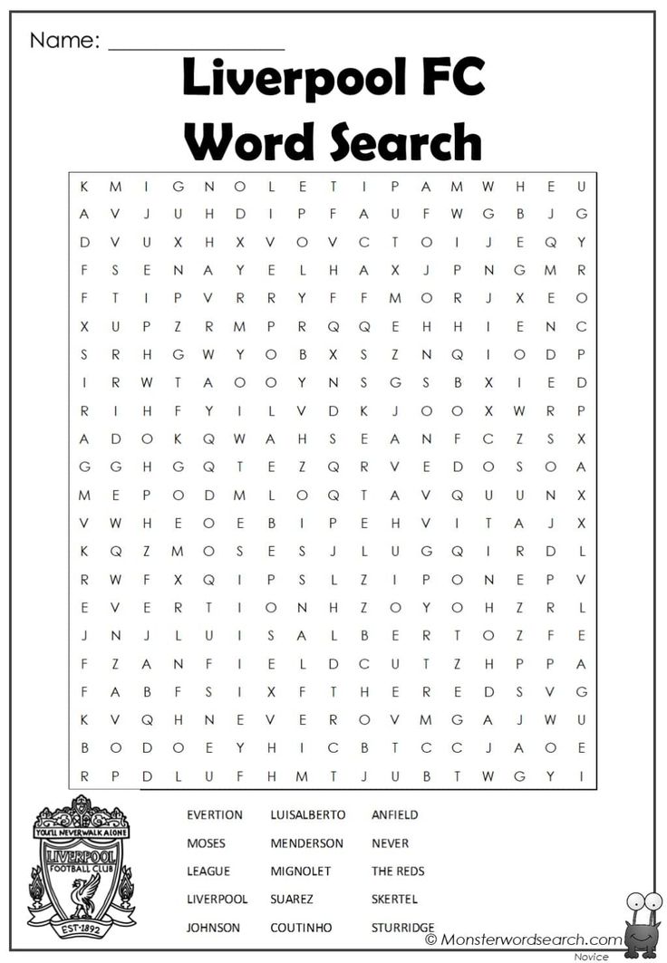 Liverpool fc word search liverpool liverpool fc free halloween coloring pages