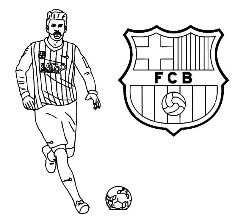 Gerard pique soccer player coloring page