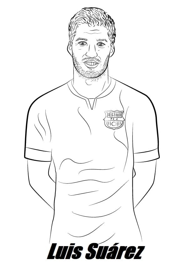 Luis suarez soccer player coloring page