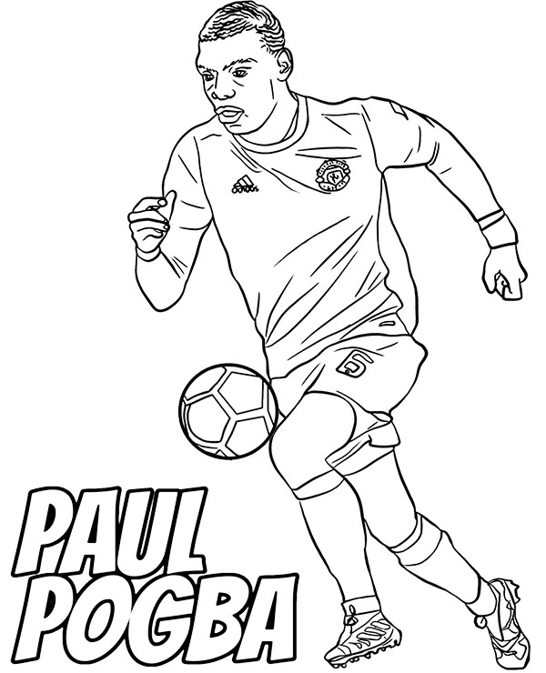 Paul pogba coloring page with football players for free