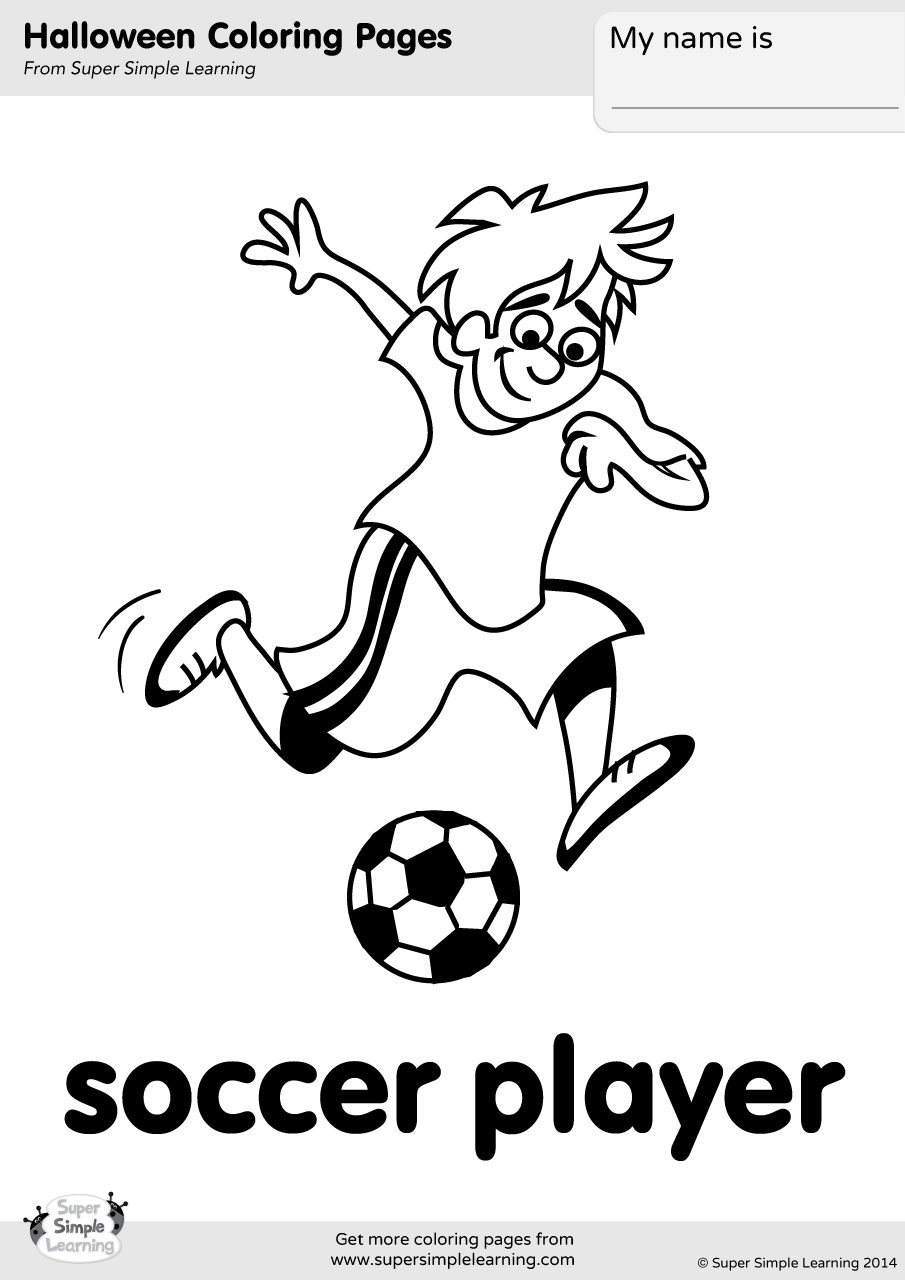 Soccer player coloring page