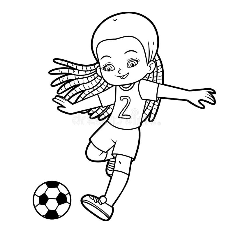 Girl soccer player coloring stock illustrations â girl soccer player coloring stock illustrations vectors clipart