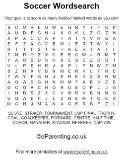 Soccer printable wordsearch and puzzles printables learning worksheets shapes preschool