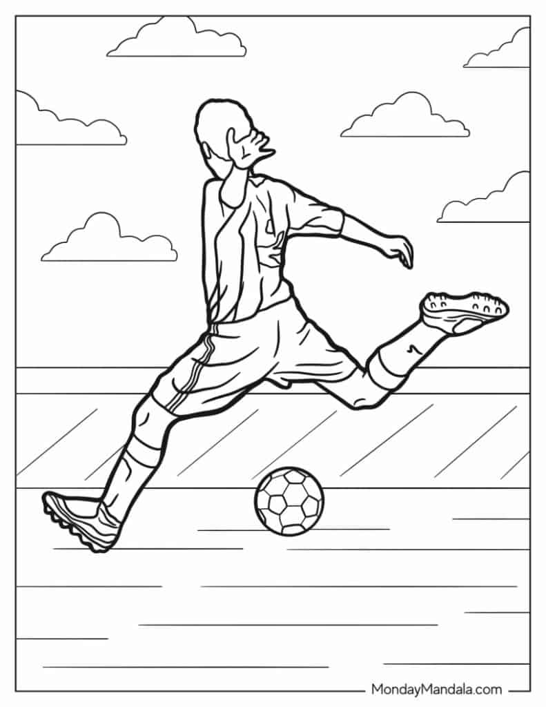 Soccer coloring pages free pdf printables