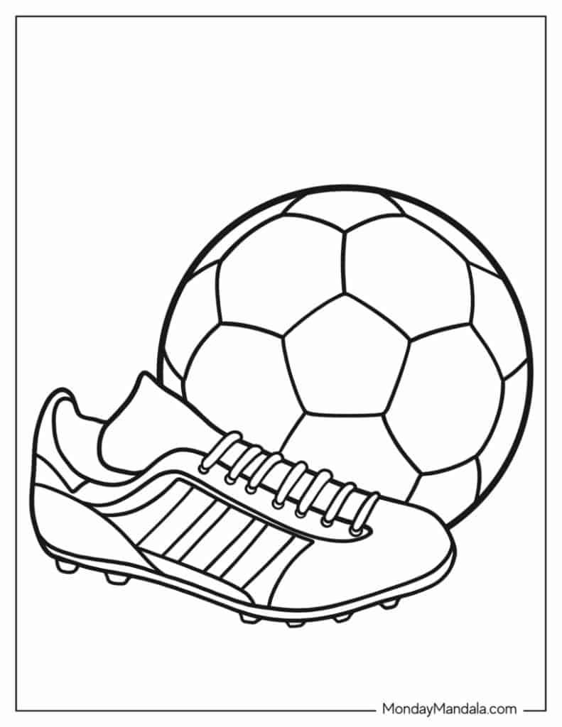 Soccer coloring pages free pdf printables