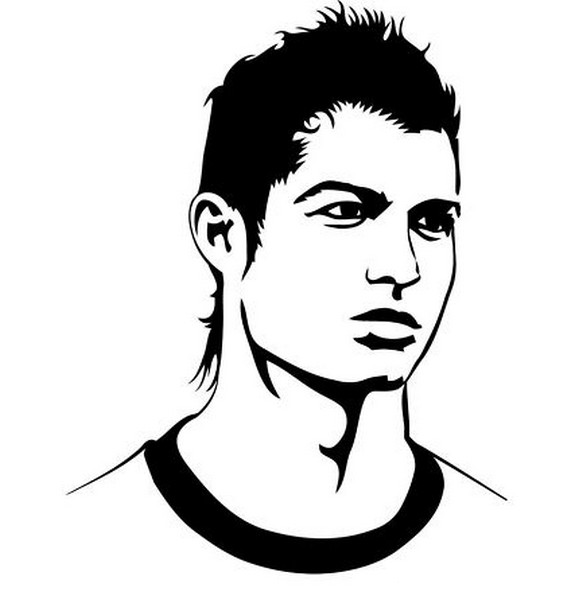 Coloring page soccer cristiano ronaldo