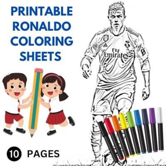 Ronaldo printable coloring pages book of unique pages soccer football for adults kids favourite personality hd quality