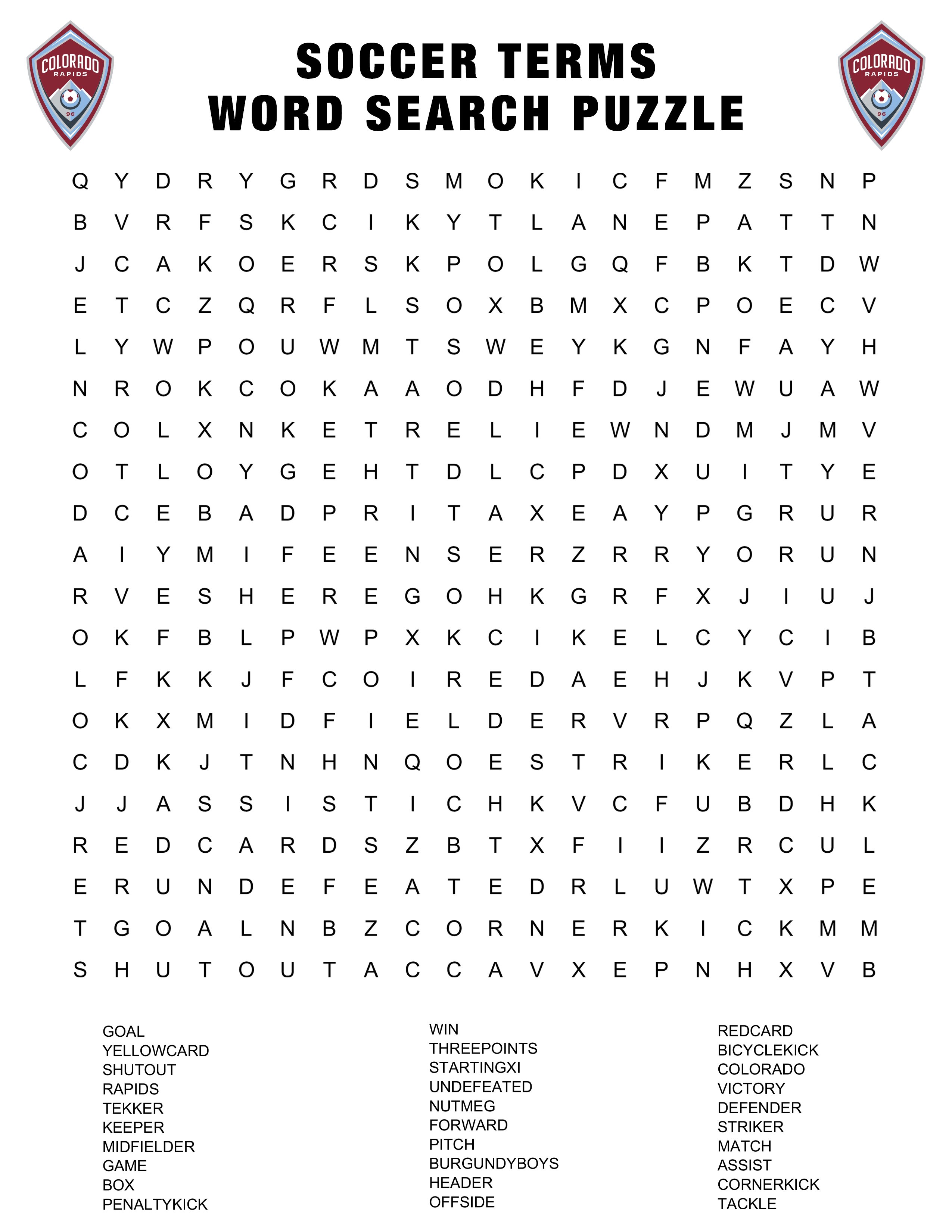 Colorado rapids on x did you think the fun would stop at coloring pages test your rapids knowledge with our downloadable word searches and crossword puzzle ð httpstcoekaznyow x