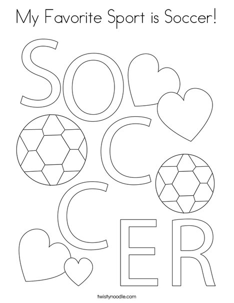 My favorite sport is soccer coloring page