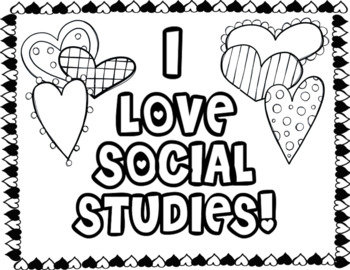 Free valentines day coloring sheet for the social studies classroom