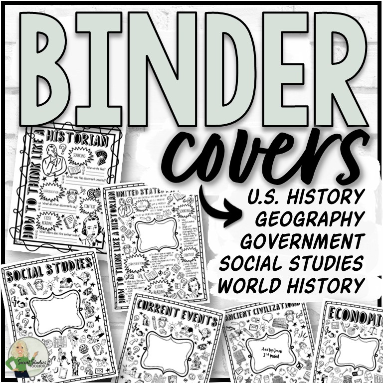 Social studies binder covers coloring pages made by teachers