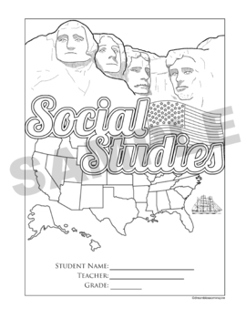 Social studies notebook cover coloring page by dream blossom inspire